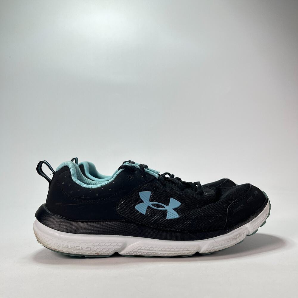 Under Armour Charged Assert 10 Black Teal Running Shoes 3026179-003 Women Sz 9.5